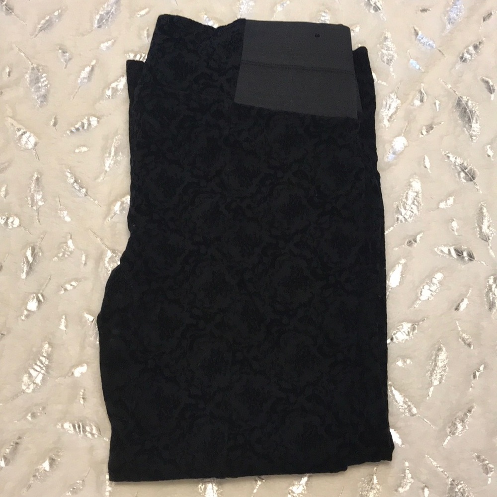 Pull On Pants with Velvet Pattern Detail